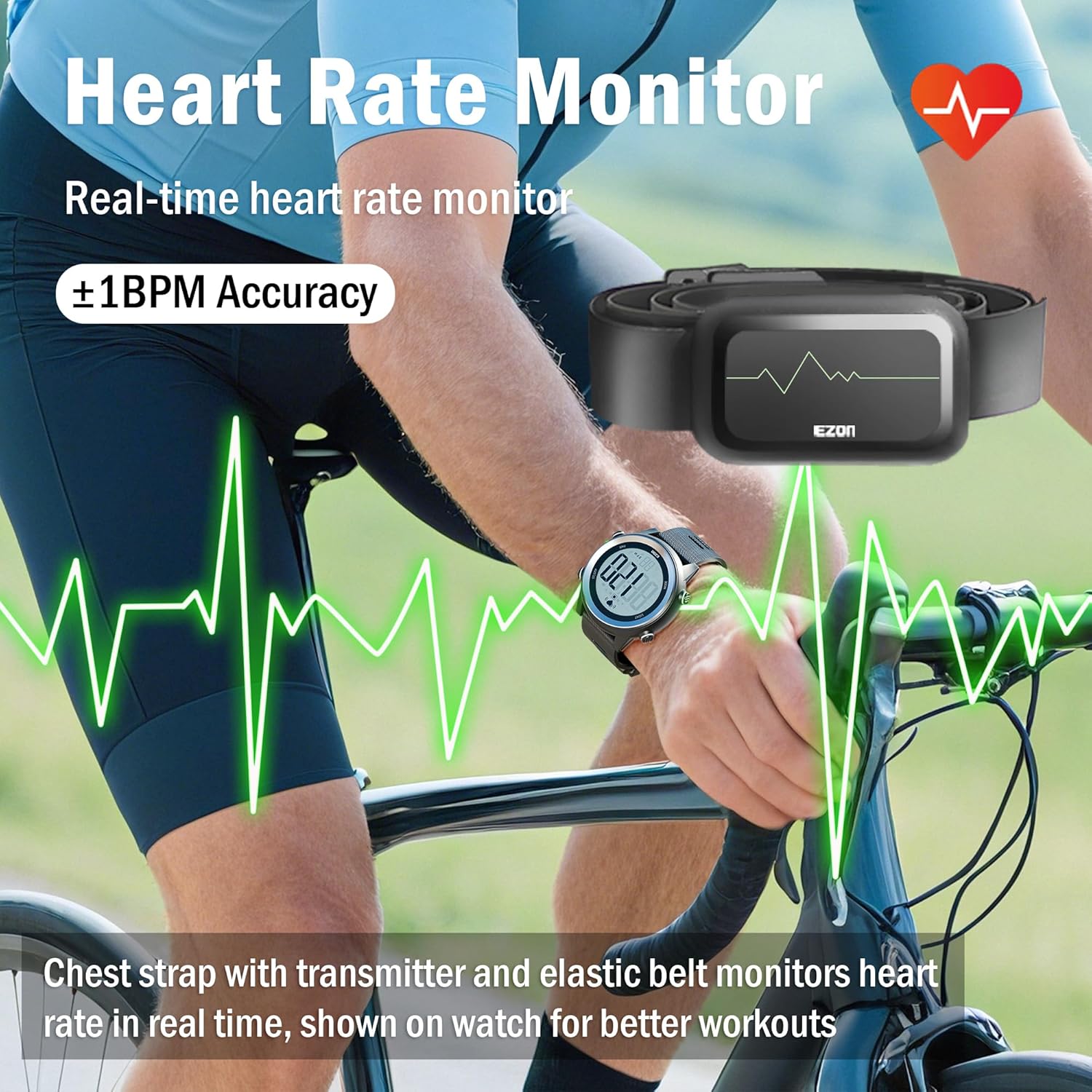 Breath Rate Monitor - Heart Rate Monitor Sports Watches 50M
